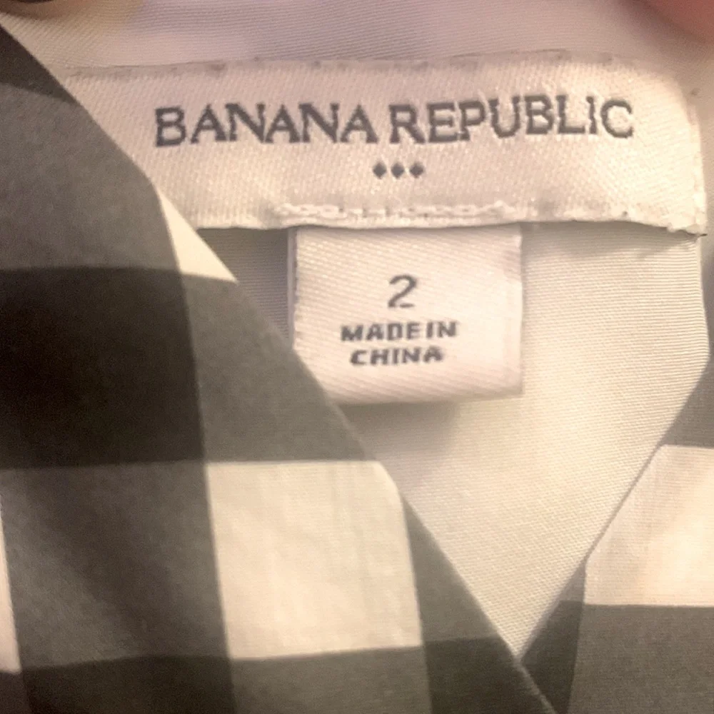 🌻 HOST PICK 🌻 Banana Republic Black & White Gingham Spaghetti Strap Dress - Picture 5 of 6